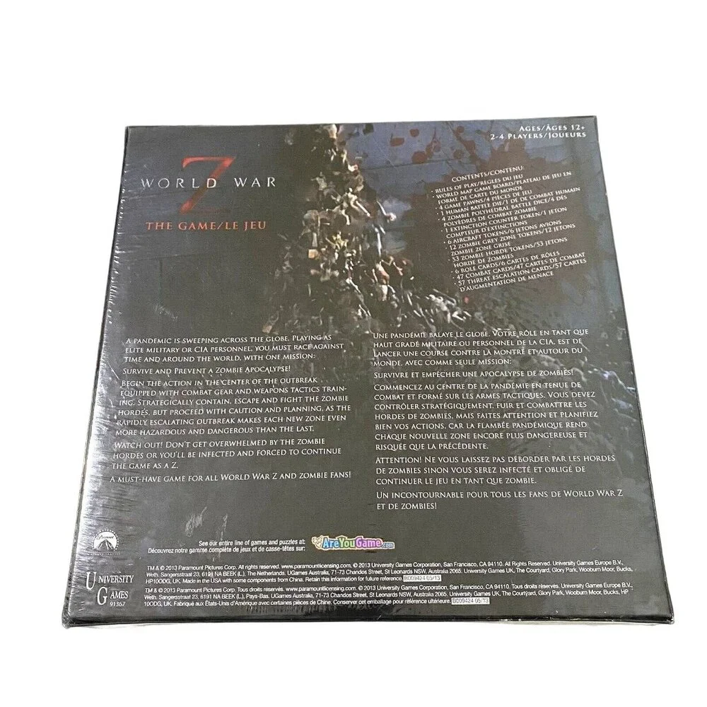 World War Z Board Game Zombies Apocalypse End of the World Survival Bilingual